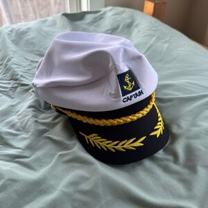 SHEIN Unisex Embroidered Captain’s Hat Sailor Uniform Prop Adjustable Back